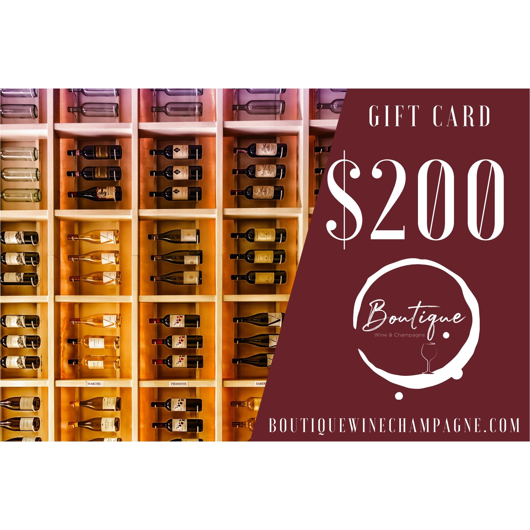 $200 GIFT CARD - Boutique Wine and Champagne